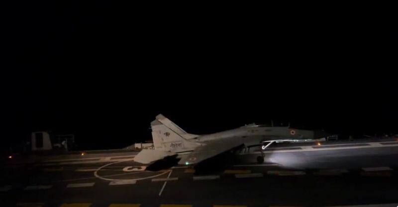 Indian Navy achieved maiden night landing of MiG-29K fighter aircraft on INS Vikrant