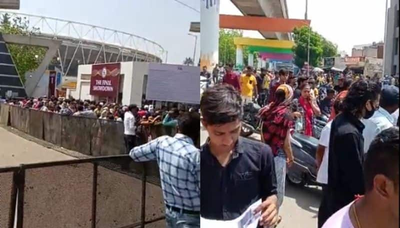 Watch chaos like situation at Narendra Modi Stadium for IPL 2023 Qualifier 2 and Final tickets jje 