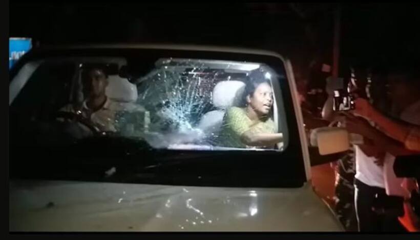 టిఎంసి ఎంపి కాన్వాయ్‌పై దాడి.. మంత్రి కారు ధ్వంసం..