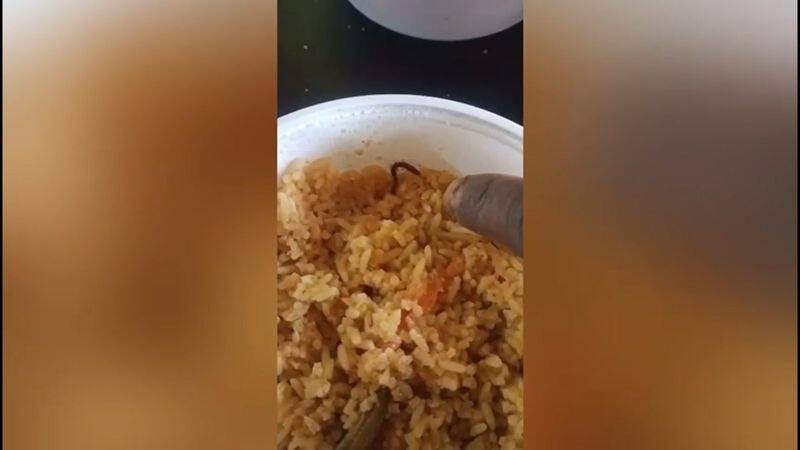 The plantation workers were shocked by the Poisonous insect left in the biryani