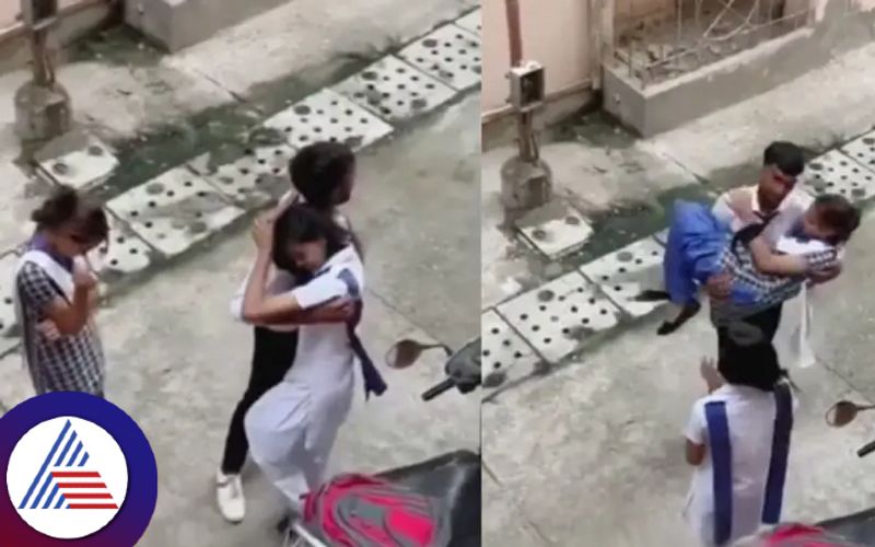 College boy caught romancing two girls simultaneously on streets, watch hilarious consequences Vin