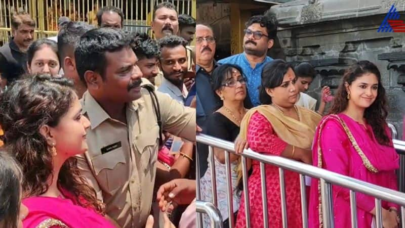 Keerthy suresh visit tirupati temple with her family