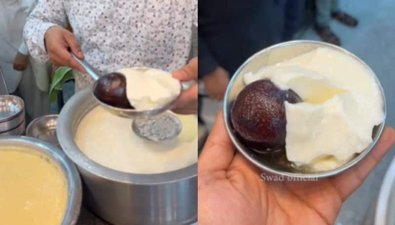 food combo of gulab jamun and curd gets negative comments from food lovers hyp 