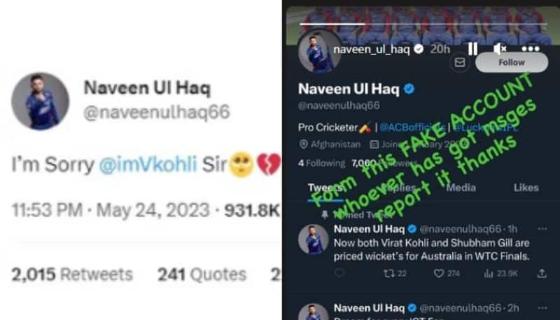 Naveen-ul-Haq breaks reponds to I am sorry Virat Kohli tweet gkc