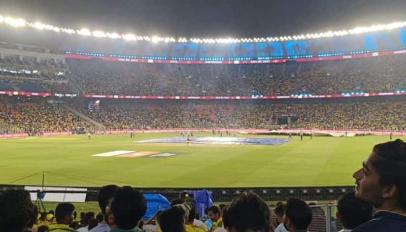 IPL 2023 Final CSK VS GT Rain started just ahead toss in Narendra Modi Stadium Ahmedabad jje