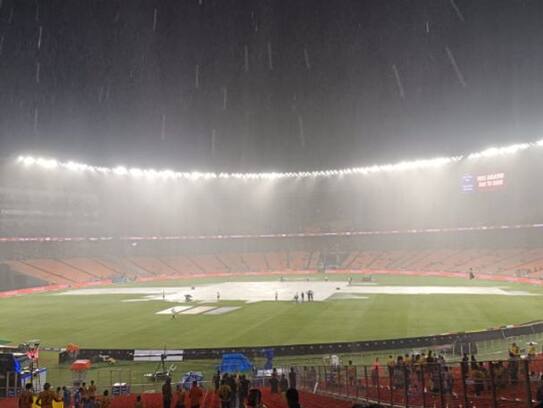 IPL 2023 Final CSK vs GT: heavy rain in Ahmedabad, over cutoff, Reserve day details CRA 