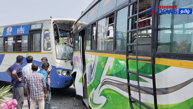 Govt bus - Private bus head-on collision near Neyveli! 