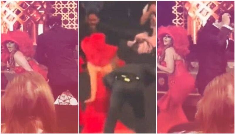 Vicky Kaushal trips over Rakhi Sawant outfit while dancing sheila ki jawani sgk