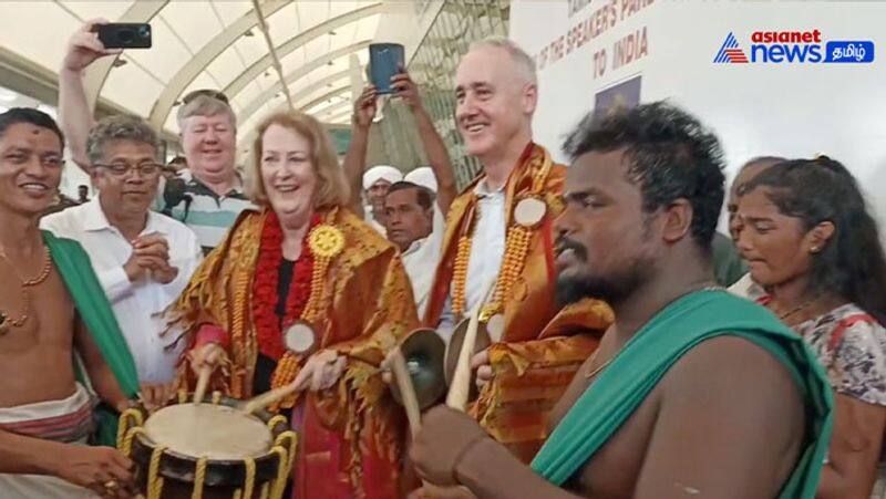 The Australian Speaker played the Kerala chenda melam! 