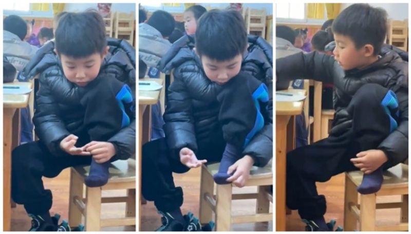 video of a Boy Use Finger Counting Method To Solve Math Problem goes viral bkg 