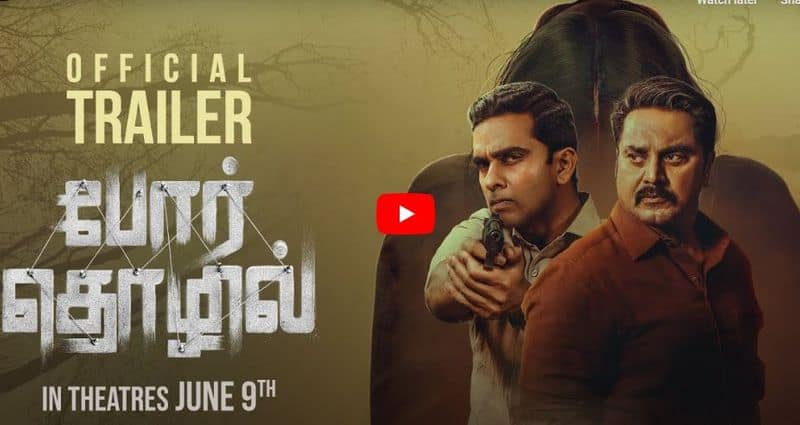 sarathkumar and ashok selvan acting por thozhil movie trailer released