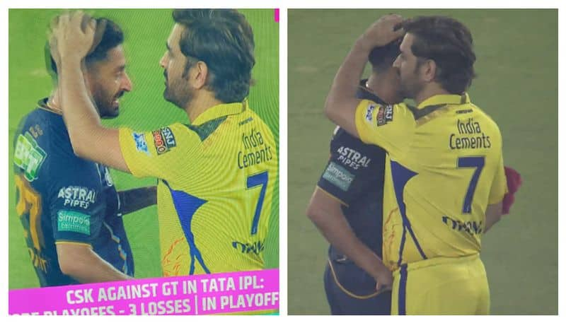 watch video ms dhoni consoles heartbroken mohit sharma after match saa