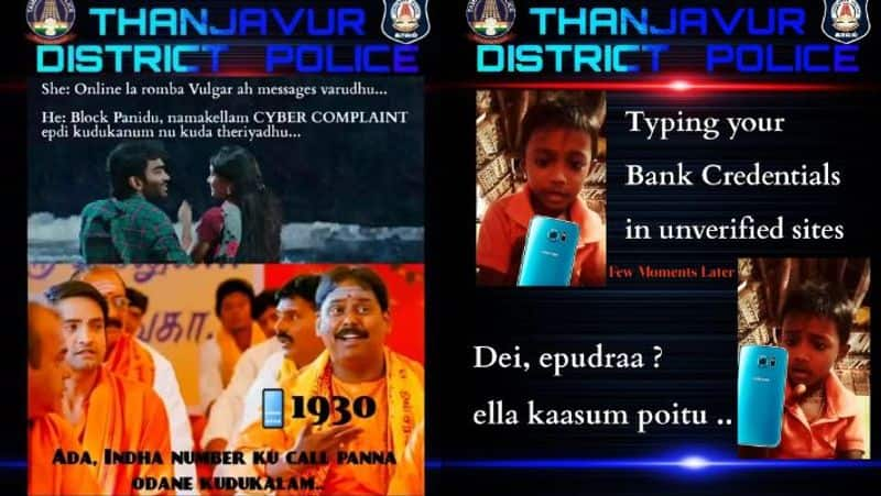 Awareness Posts of Thanjavur Police Department via Insta Trend