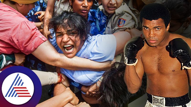 wrestlers protest at banks of ganga muhammad ali also threw his gold medal into the river ash