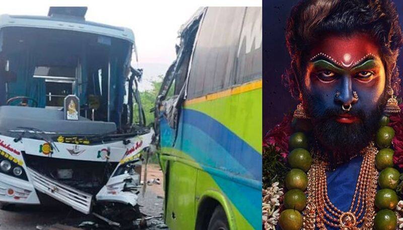 Bus carrying Allu Arjun starrer Pushpa 2 artistes meets with accident sgk