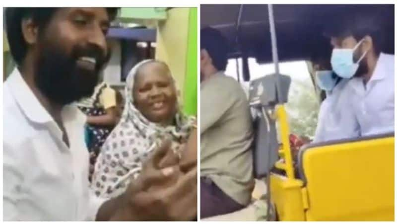 Actor soori went in an auto to meet the fan mother