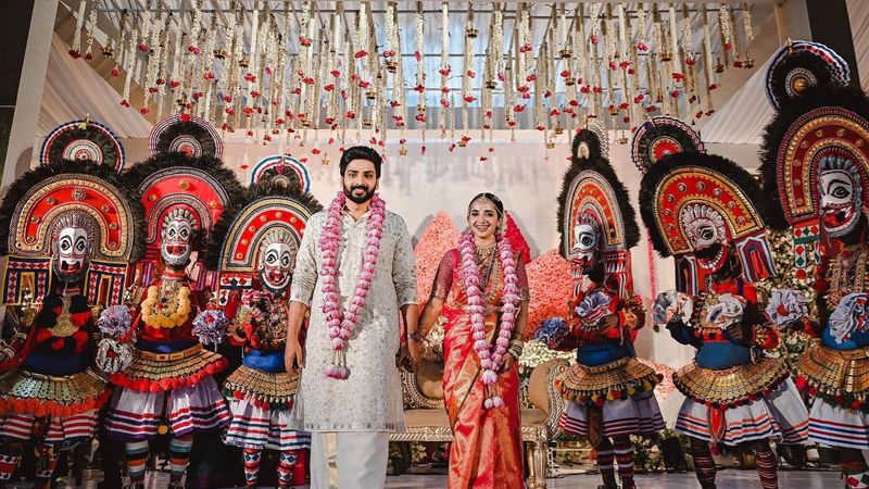 thejus jyothi shares wedding day pic with malavika krishnadas nsn