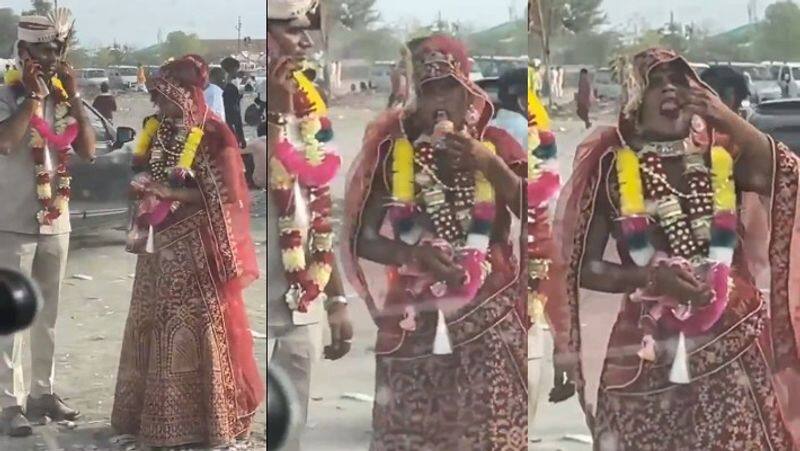 Rajasthan Bride Consuming Gutka as bindas in front of husband Video of bride goes viral akb