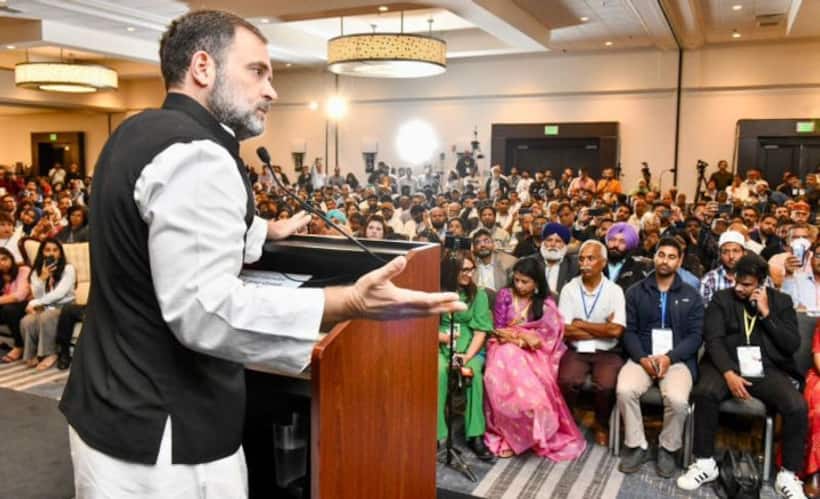 యూఎస్‌లో రాహుల్ ఈవెంట్ వేదిక వద్ద జాతీయ గీతానికి అగౌరవం.. మైక్ చెక్‌ కోసం ఉపయోగించేశారు.. (వీడియో)