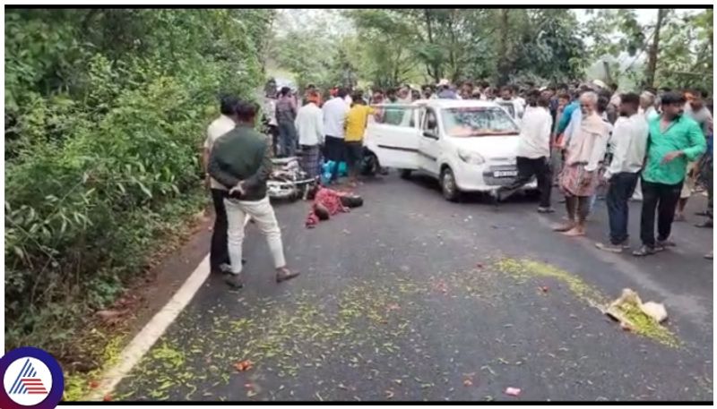 KSRTC bus and bike accident in Belagavi one dead and three seriously injured sat