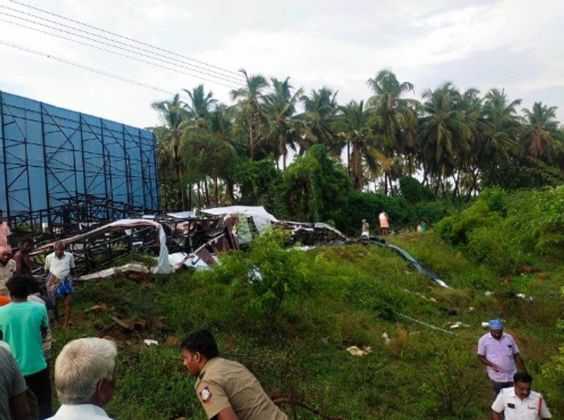 Three youths were killed when a billboard collapsed in Karumathampatti in Coimbatore