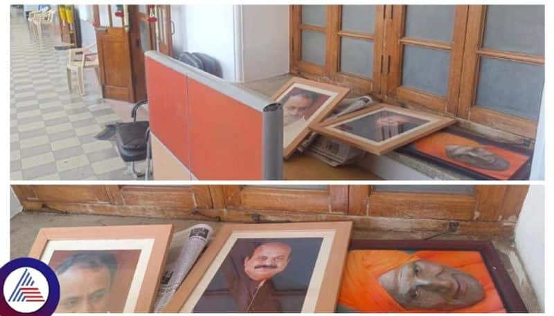 Karnataka Congress Minister threw out of Shivakumara Swamiji photo from Vidhana Soudha sat