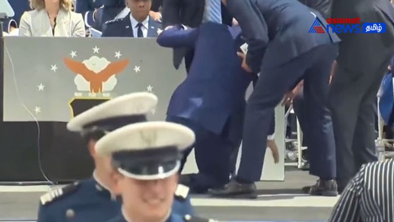 Biden falls in US airforce academy graduation cermony - bsb