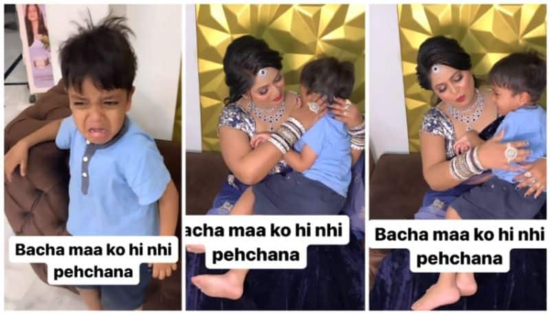 video of a son crying because he cannot recognize his mother after mother's make-up has gone viral bkg