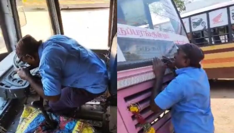 bus driver gets emotional, kisses steering on retirement day in Tamil Nadu, video goes viral - bsb