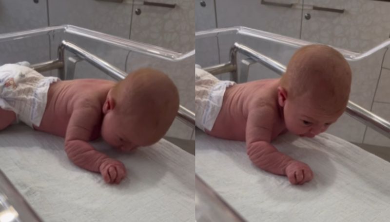 three days old baby crawling and lifts her head watch the video hyp