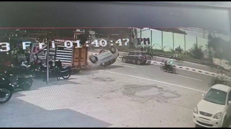 car hit a load vehicle in coimbatore district