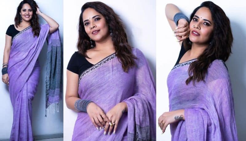 Anasuya Bharadwaj looks beautiful in Saree NSK