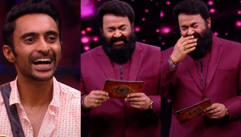 mohanlal cant control his laughter in bigg boss malayalam season 5 nsn