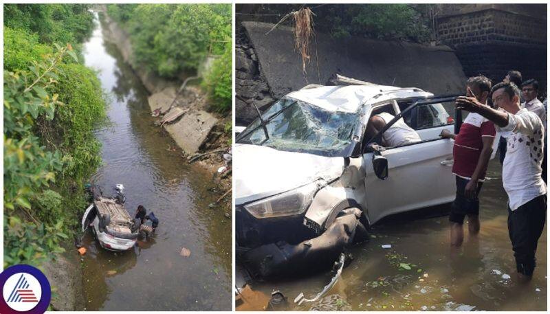 Mandya car fell into Visvesvaraya canal at pandavapura and escaped family members sat 