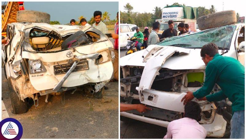 Terrible accident on Bengaluru Mysore Dasapatha highway five people seriously injured sat