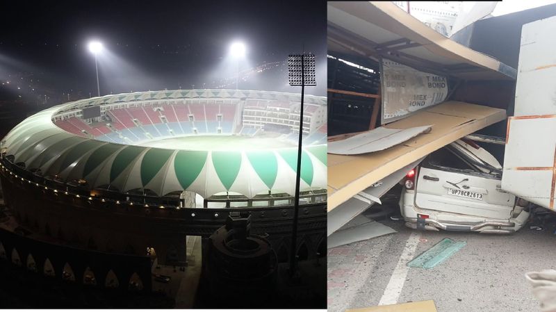 Mother and daughter died After IPL Hoarding At Lucknow Stadium Falls On Moving Car ckm