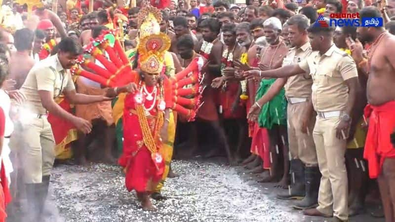 6000 devotees stepped on fire in one day in temple festival near Palani today