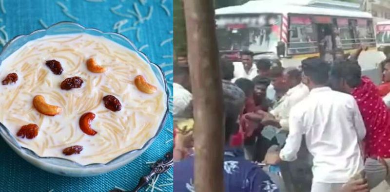 Clash between families of bride and groom for serving payasam before finishing rice Vin