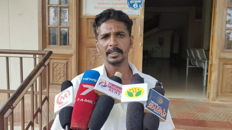 A government official who tore the application form of a farmer in Namakkal district and threw it on his face