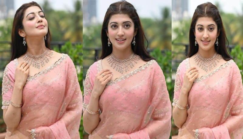 Actress Pranitha Subhash looks beautiful look in Pink Half Saree NSK