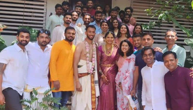 Team India Pacer Prasidh Krishna marries Rachana in proper South Indian style here Heartwarming Pics kvn