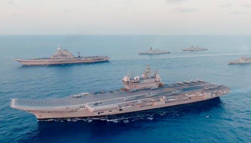 Aircraft Carriers Vikrant, Vikramaditya and 35 aircraft execute biggest operational mission in Arabian Sea (WATCH) AJR