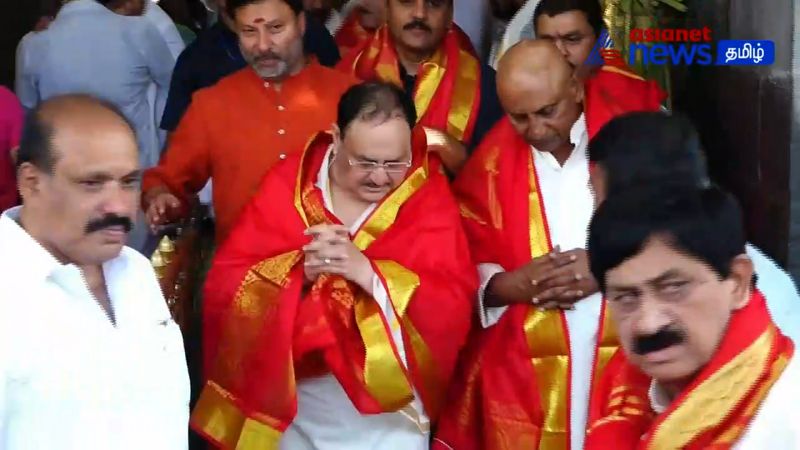 focus on jp nadda speech at telanganas nagarkurnool meeting, etela, rajagopal reddy remained in delhi kms