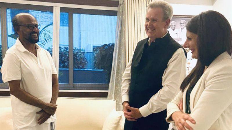 Australia high commissioner meet superstar Rajinikanth in his residence