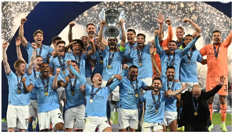 football WATCH: 'Rodri is on fire!' - How Man City players celebrated historic treble after lifting 1st UCL title osf