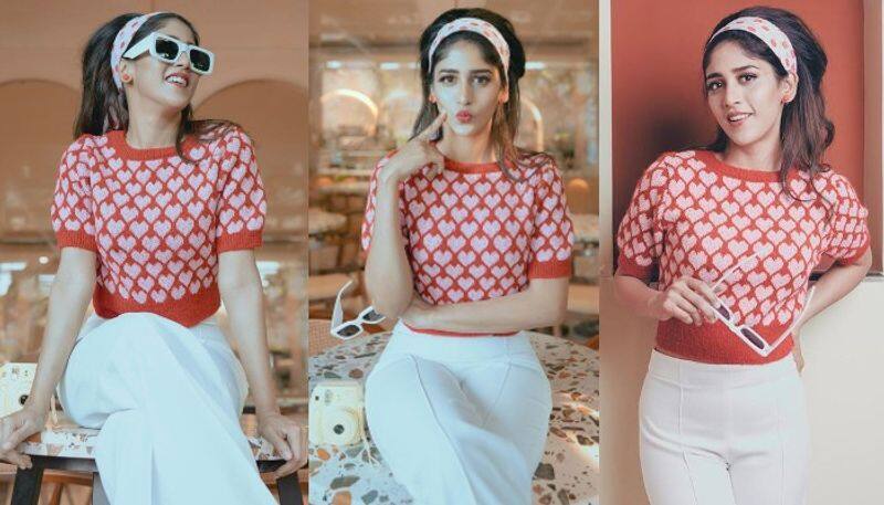 Actress chandini Chowdary cute looks in trendy out fits NSK