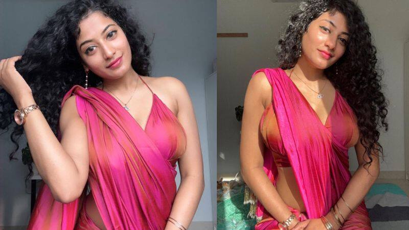 taanakkaran movie actress Anjali Nair stunning photos in saree