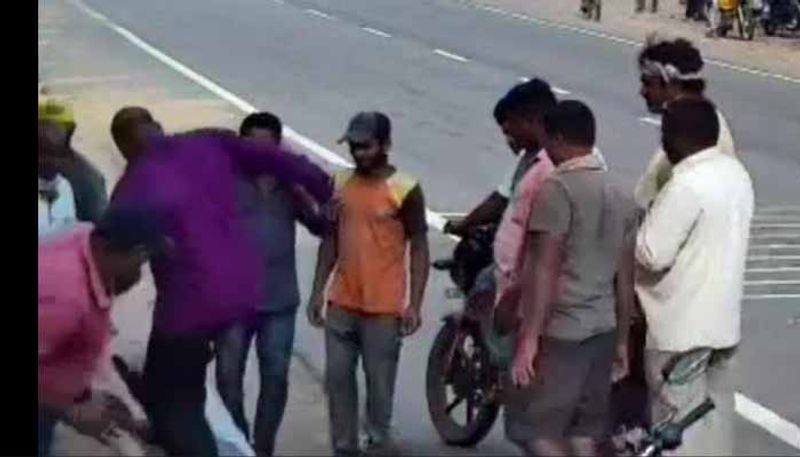 Constable  Ajay beats up  Singareni Employee in Ramagundam police commissionerate lns 