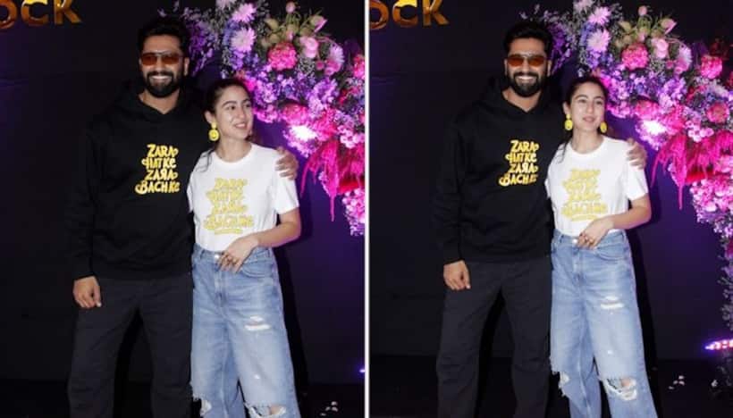 Zara Hatke Zara Bachke bash: Vicky Kaushal Sara Ali Khan are all smiles at the event