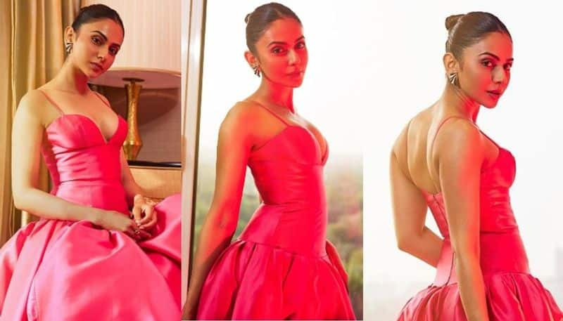 Actress Rakul Preet Singh looks Stunning in Red Outfit NSK